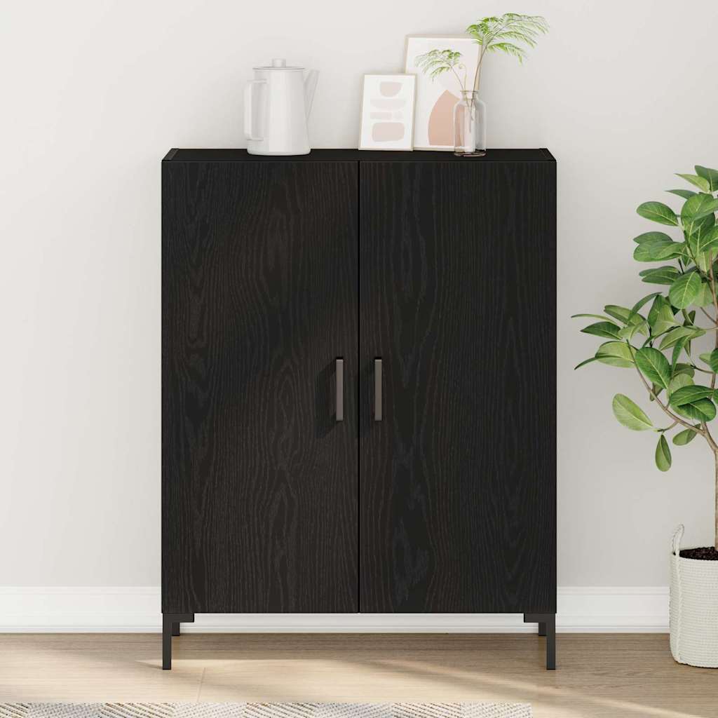 vidaXL Bufet Czarny Dąb 69,5 x 34 x 90 cm Materiał drewnopochodny