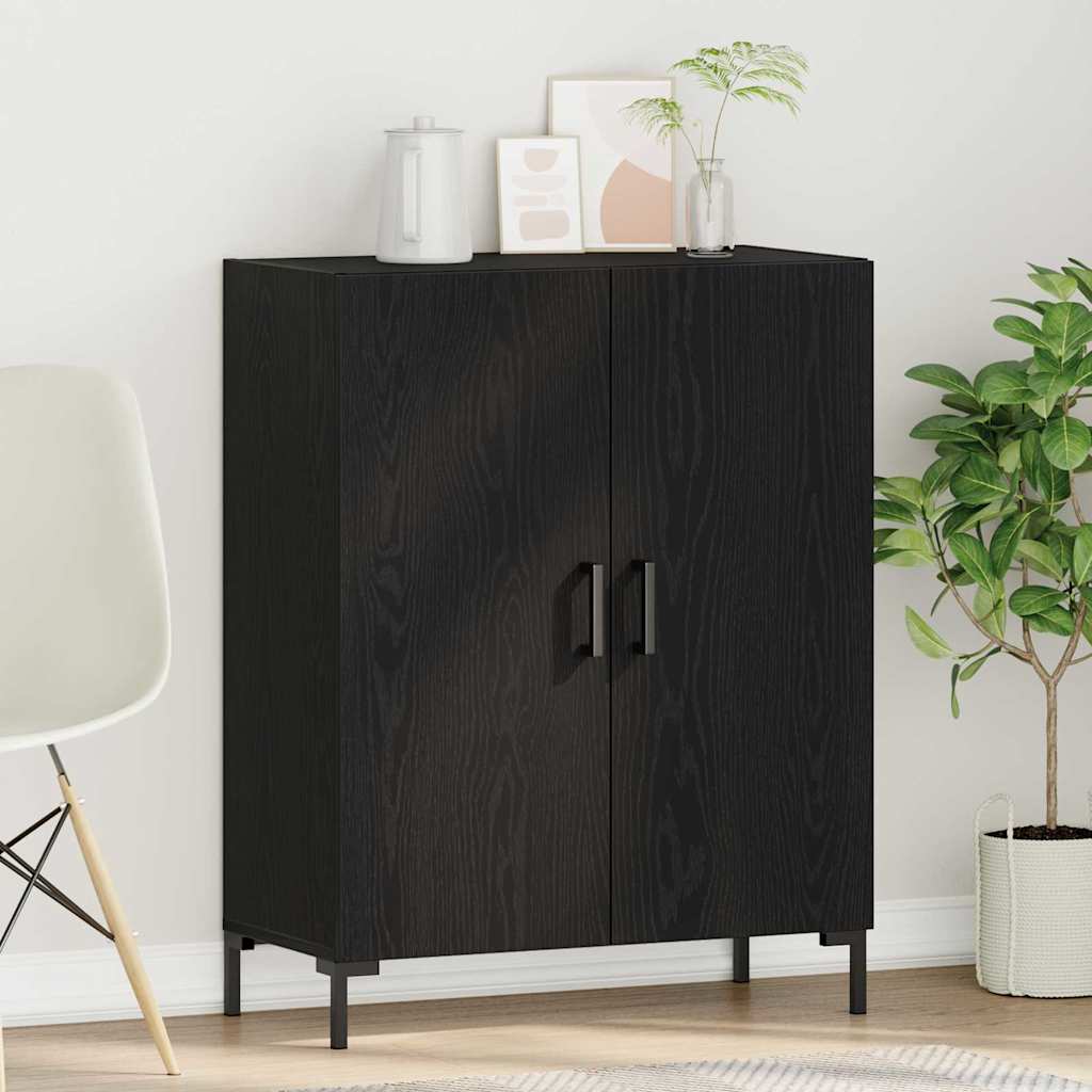 vidaXL Bufet Czarny Dąb 69,5 x 34 x 90 cm Materiał drewnopochodny