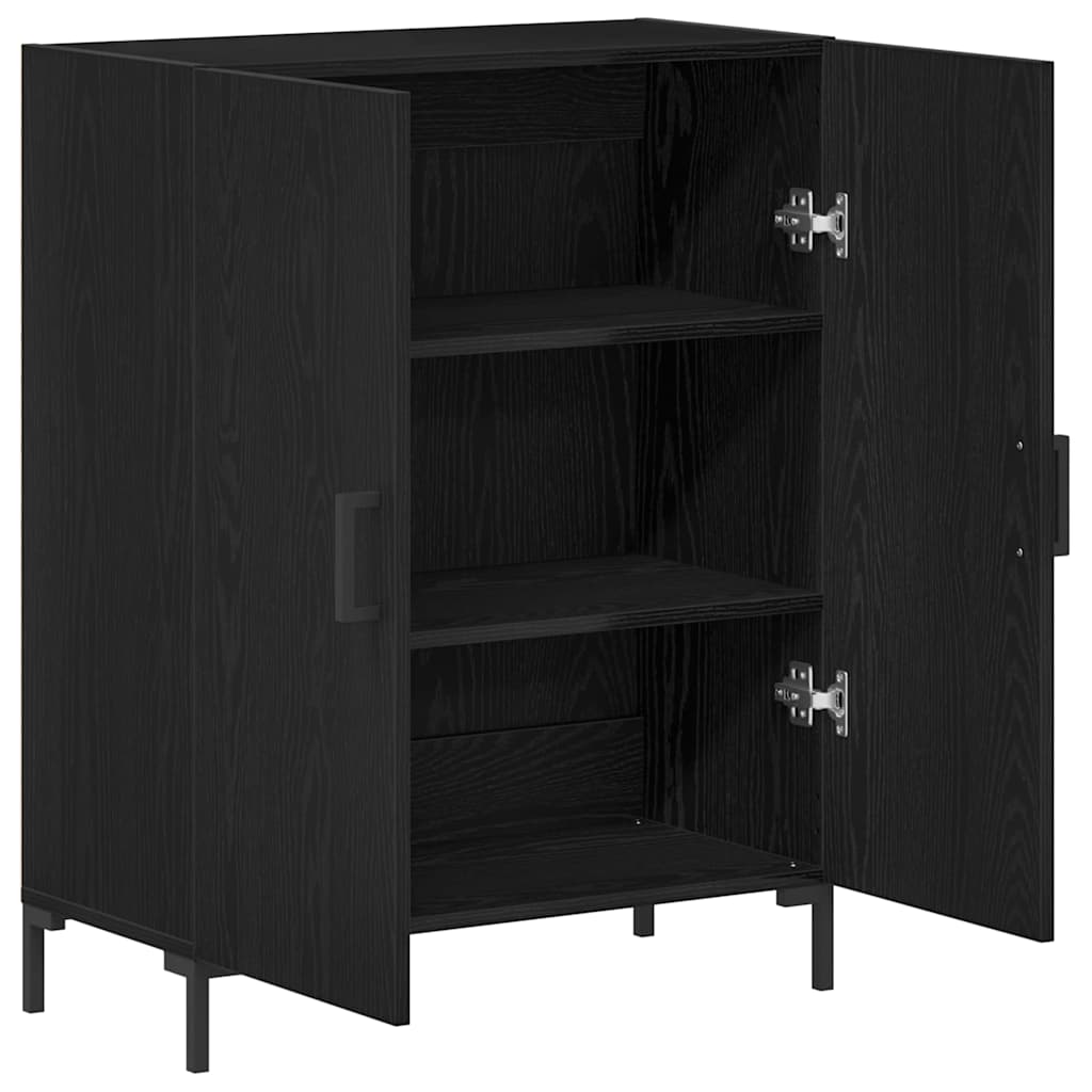 vidaXL Bufet Czarny Dąb 69,5 x 34 x 90 cm Materiał drewnopochodny