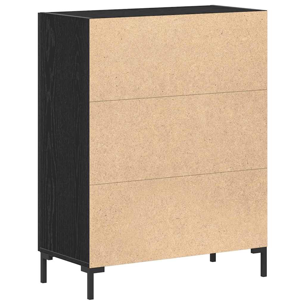 vidaXL Bufet Czarny Dąb 69,5 x 34 x 90 cm Materiał drewnopochodny