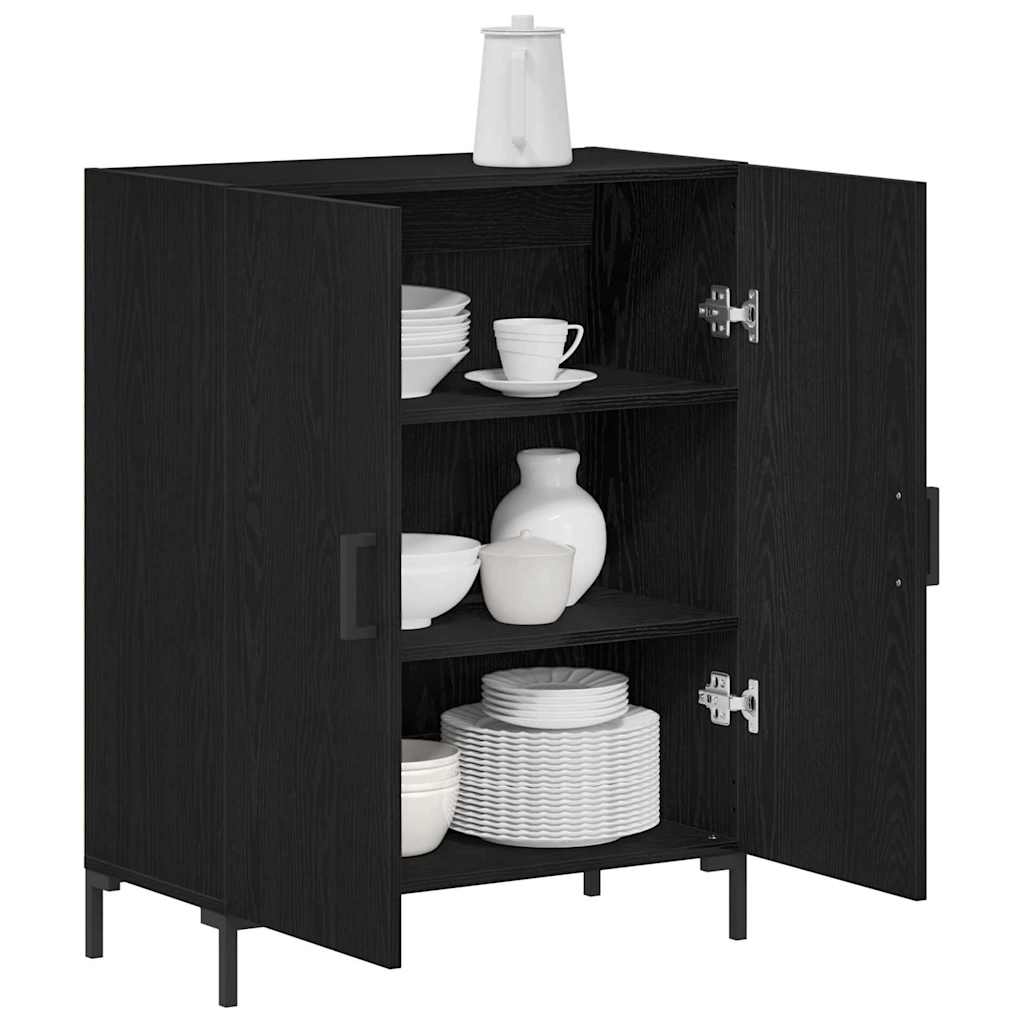 vidaXL Bufet Czarny Dąb 69,5 x 34 x 90 cm Materiał drewnopochodny
