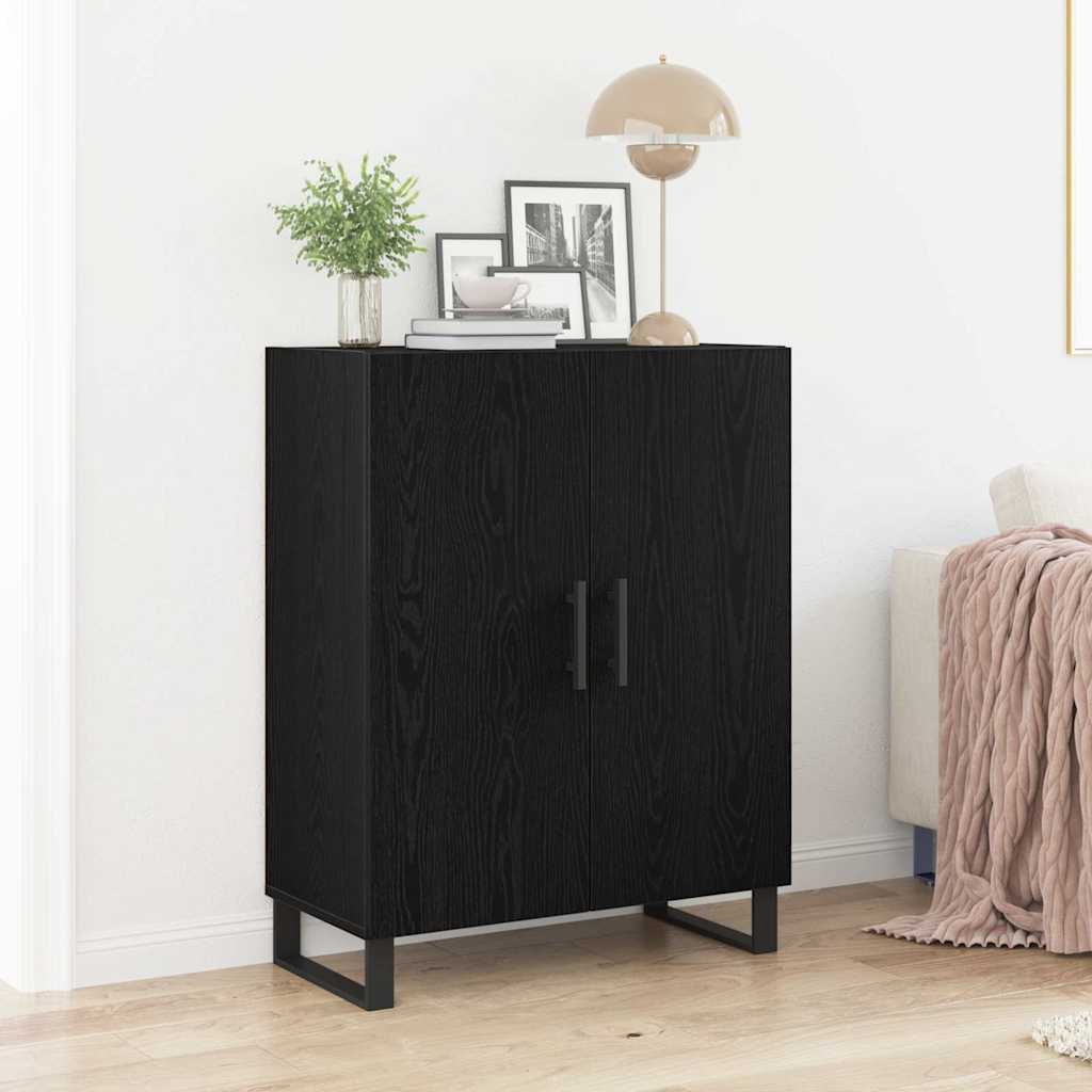 vidaXL Bufet Czarny Dąb 69,5 x 34 x 90 cm Materiał drewnopochodny
