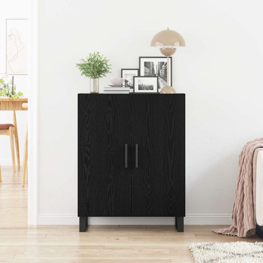 vidaXL Bufet Czarny Dąb 69,5 x 34 x 90 cm Materiał drewnopochodny