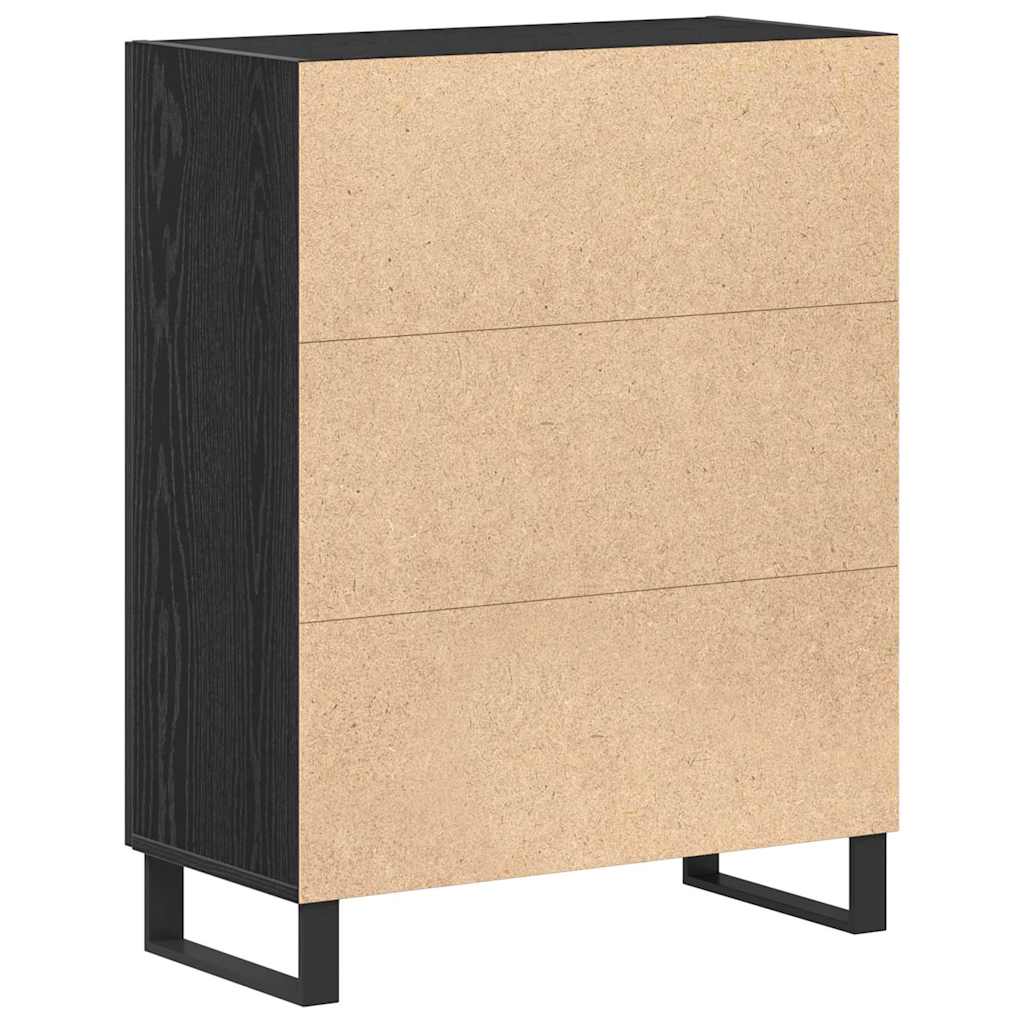 vidaXL Bufet Czarny Dąb 69,5 x 34 x 90 cm Materiał drewnopochodny