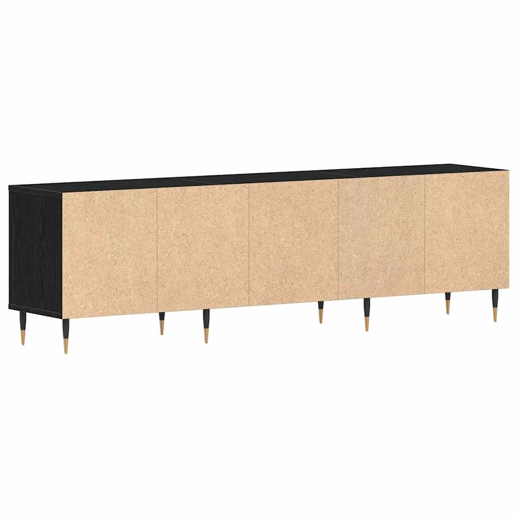 vidaXL Szafka pod telewizor z szufladą Czarny Dąb 150 x 30 x 44,5 cm
