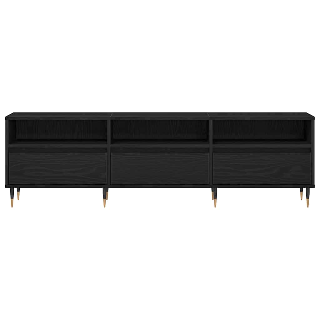 vidaXL Szafka pod telewizor z szufladą Czarny Dąb 150 x 30 x 44,5 cm