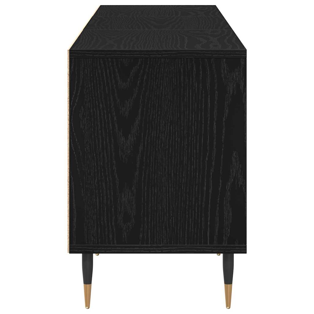 vidaXL Szafka pod telewizor z szufladą Czarny Dąb 150 x 30 x 44,5 cm
