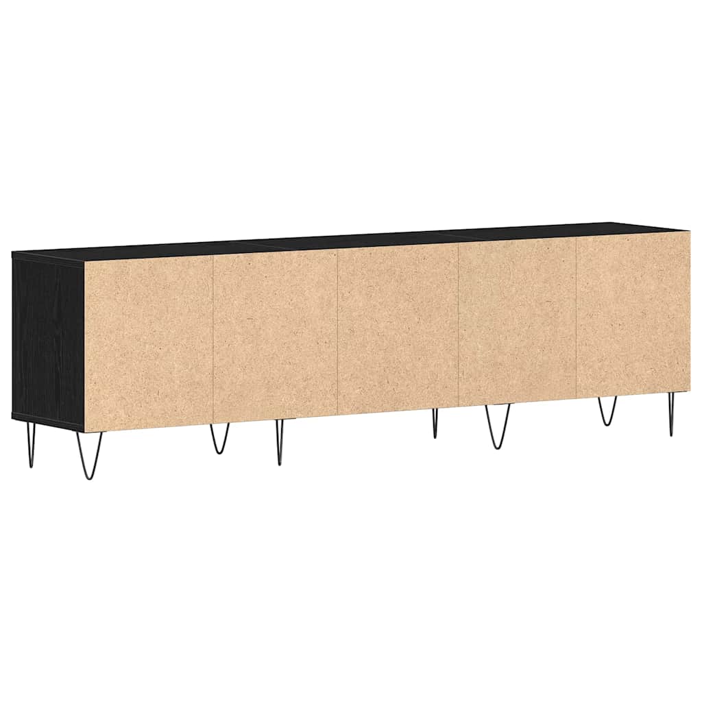 vidaXL Szafka pod telewizor z szufladą Czarny Dąb 150 x 30 x 44,5 cm