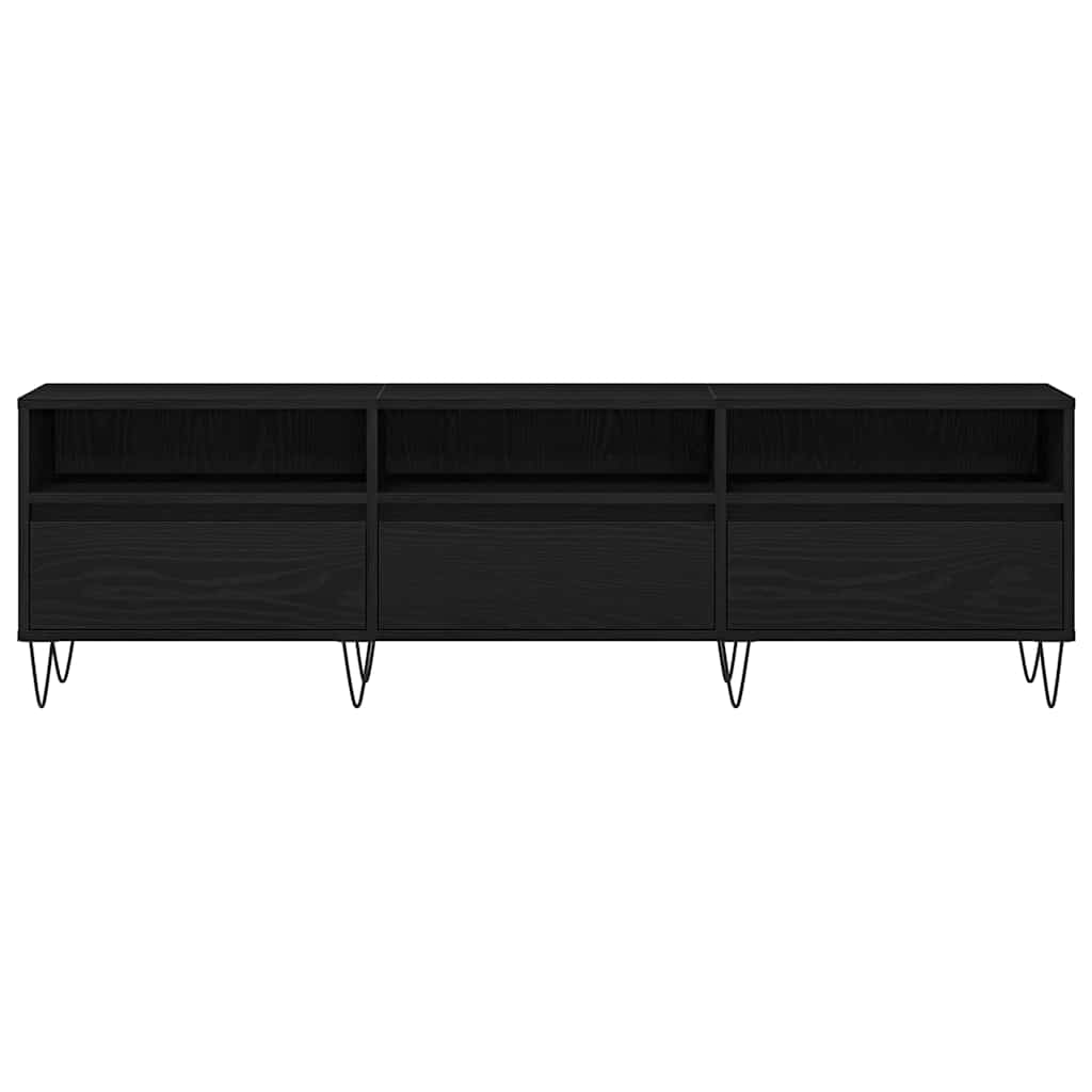 vidaXL Szafka pod telewizor z szufladą Czarny Dąb 150 x 30 x 44,5 cm