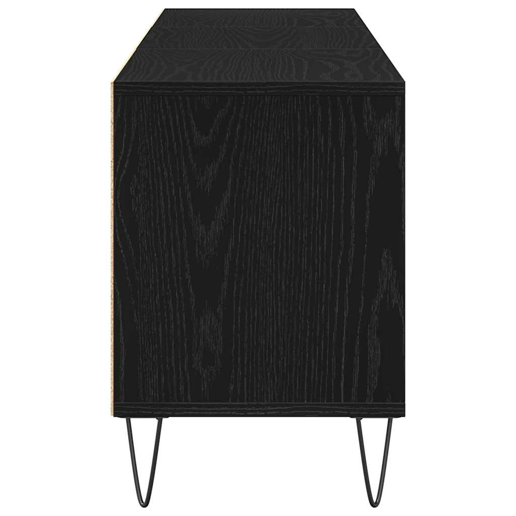vidaXL Szafka pod telewizor z szufladą Czarny Dąb 150 x 30 x 44,5 cm