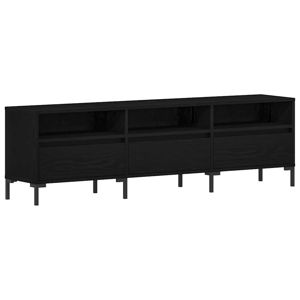 vidaXL Szafka pod telewizor z szufladą Czarny Dąb 150 x 30 x 44,5 cm