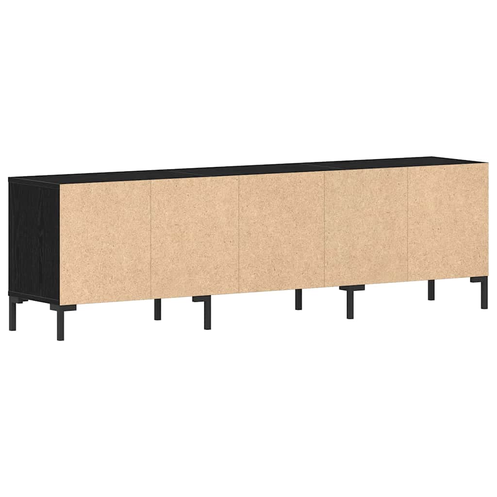 vidaXL Szafka pod telewizor z szufladą Czarny Dąb 150 x 30 x 44,5 cm