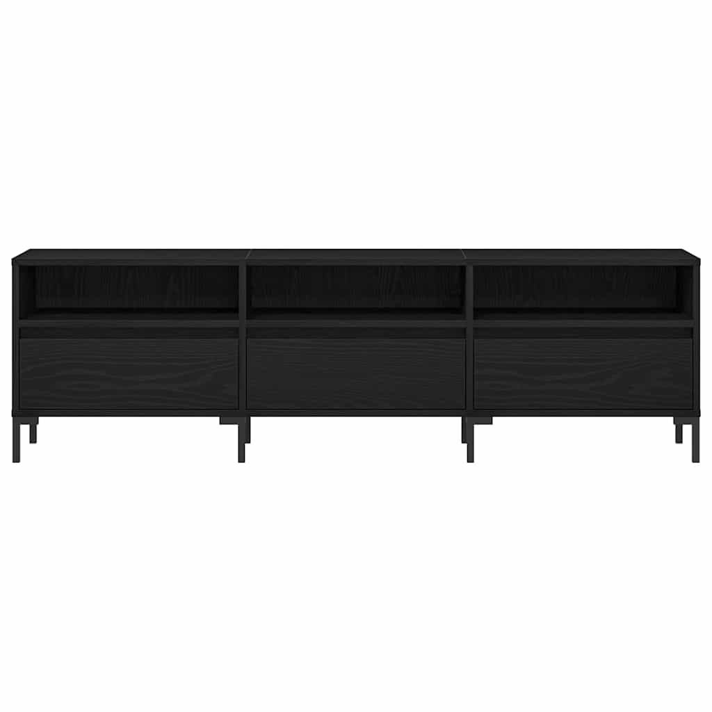 vidaXL Szafka pod telewizor z szufladą Czarny Dąb 150 x 30 x 44,5 cm