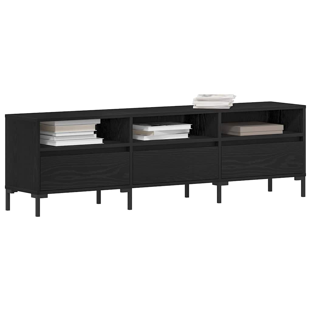 vidaXL Szafka pod telewizor z szufladą Czarny Dąb 150 x 30 x 44,5 cm