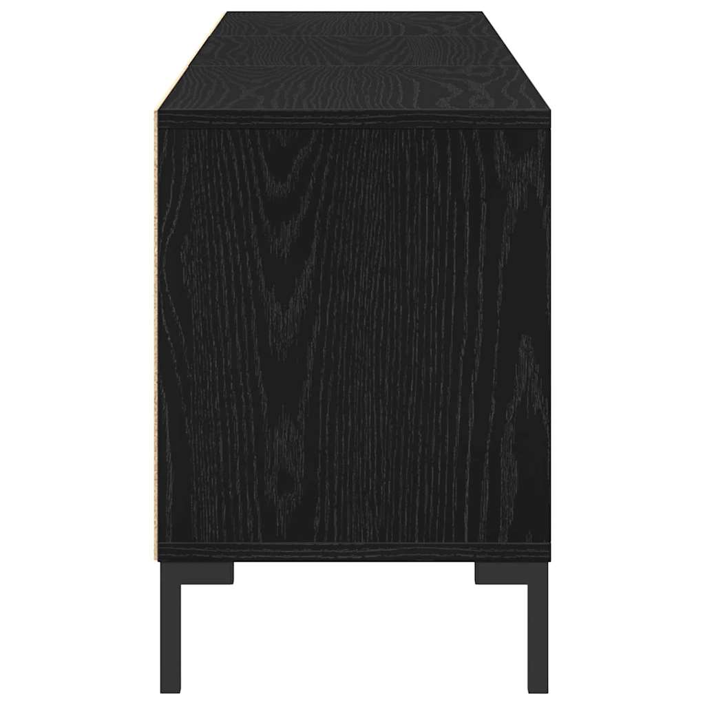 vidaXL Szafka pod telewizor z szufladą Czarny Dąb 150 x 30 x 44,5 cm