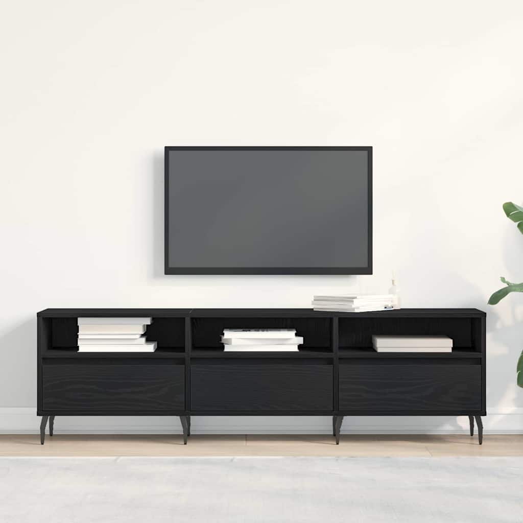 vidaXL Szafka pod telewizor Czarny Dąb 150 x 30 x 44,5 cm