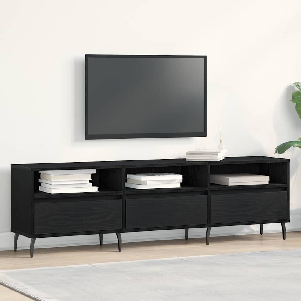vidaXL Szafka pod telewizor Czarny Dąb 150 x 30 x 44,5 cm
