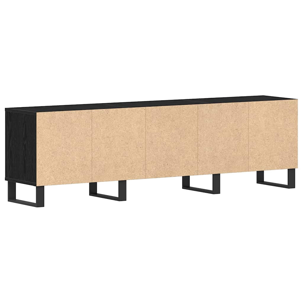 vidaXL Szafka pod telewizor z szufladą Czarny Dąb 150 x 30 x 44,5 cm