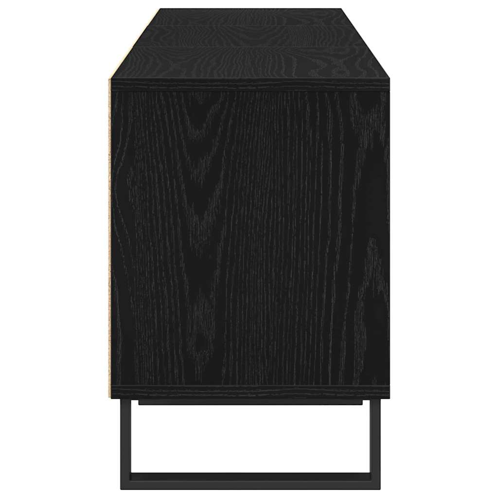 vidaXL Szafka pod telewizor z szufladą Czarny Dąb 150 x 30 x 44,5 cm