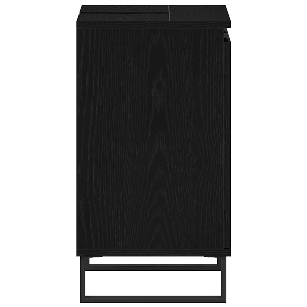 vidaXL Szafka pod umywalkę z drzwiami Czarny Dąb 58 x 33 x 60 cm