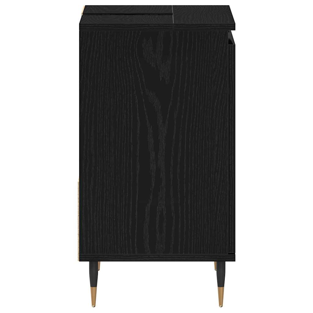 vidaXL Szafka Łazienkowa z szufladą Czarny Dąb 65 x 33 x 60 cm