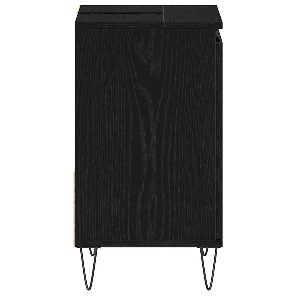 vidaXL Szafka pod umywalkę z szufladą Czarny Dąb 65 x 33 x 60 cm