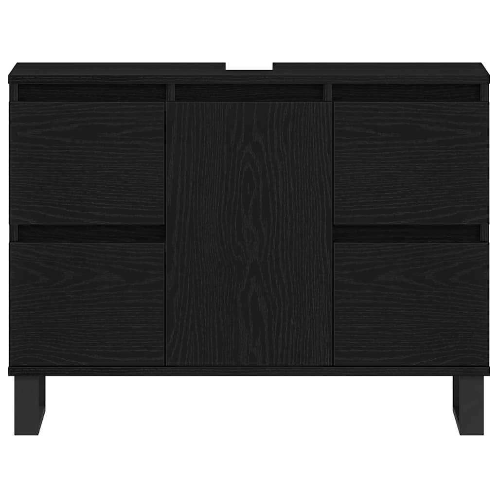 vidaXL Szafka Łazienkowa z szufladą Czarny Dąb 80 x 33 x 60 cm