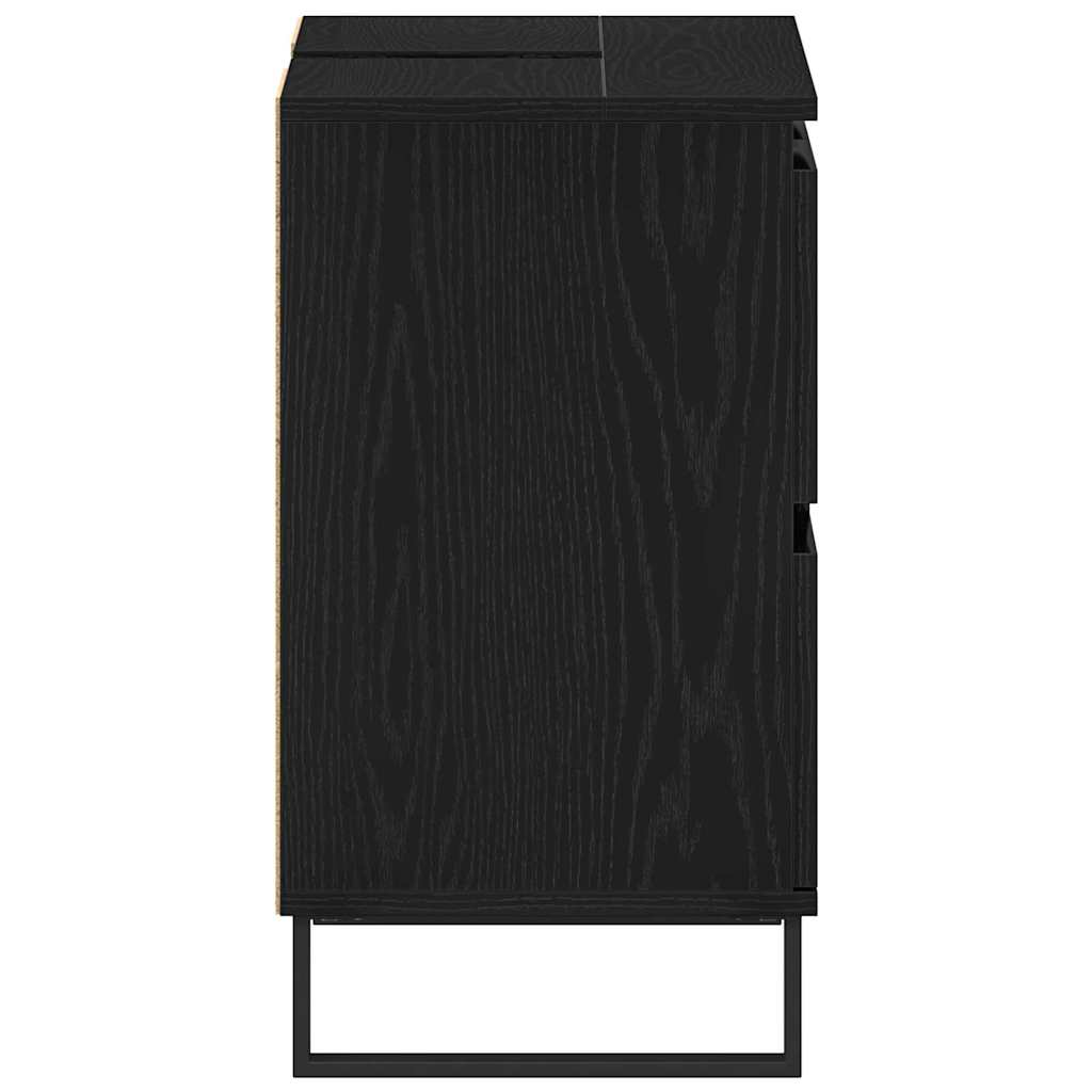 vidaXL Szafka Łazienkowa z szufladą Czarny Dąb 80 x 33 x 60 cm