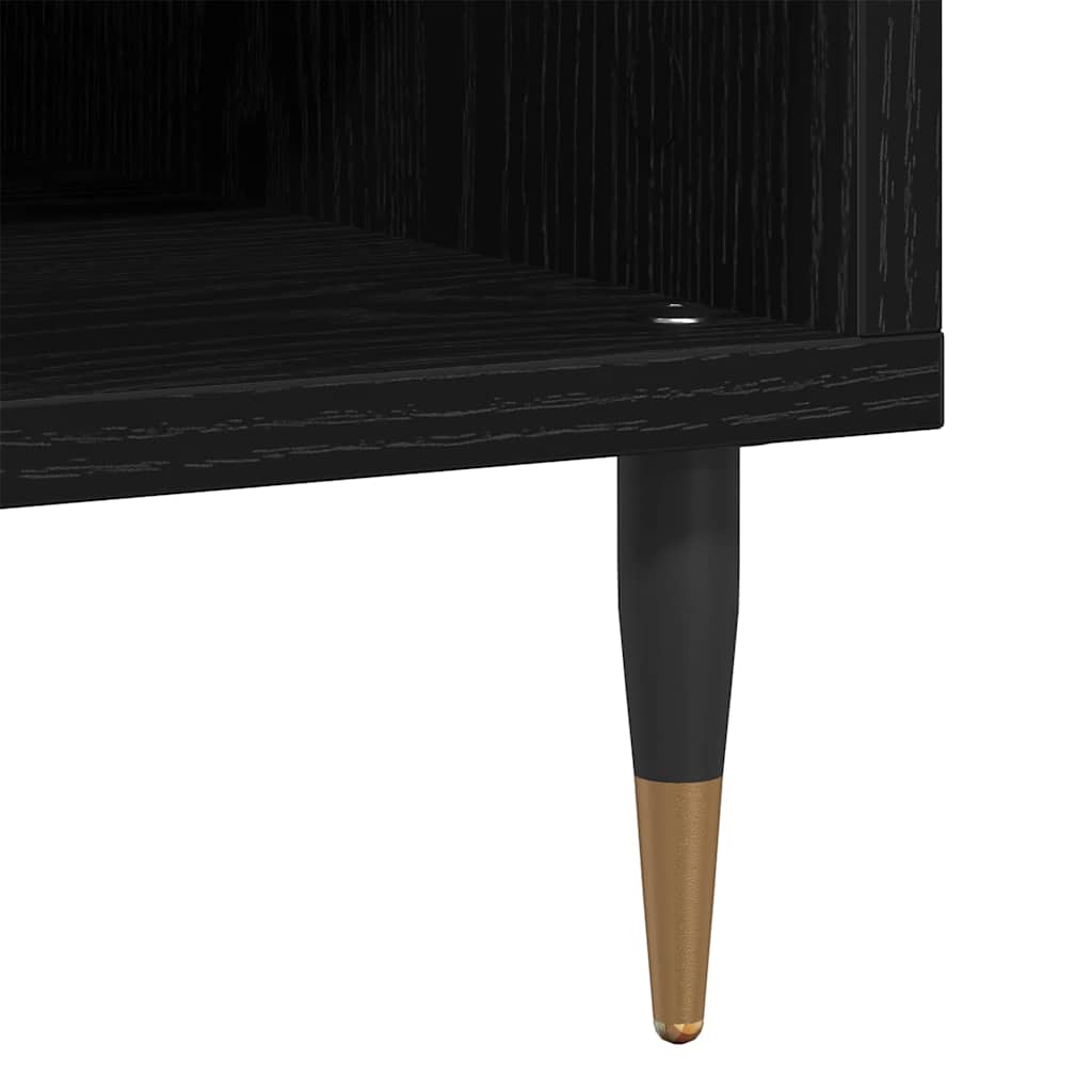 vidaXL Szafka na płyty winylowe z półką Czarny Dąb 85 x 38 x 48 cm