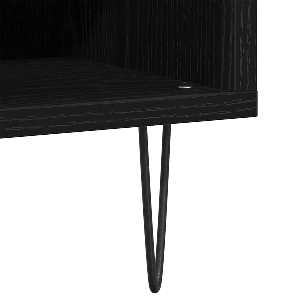 vidaXL Szafka na płyty winylowe z półką Czarny Dąb 85 x 38 x 48 cm