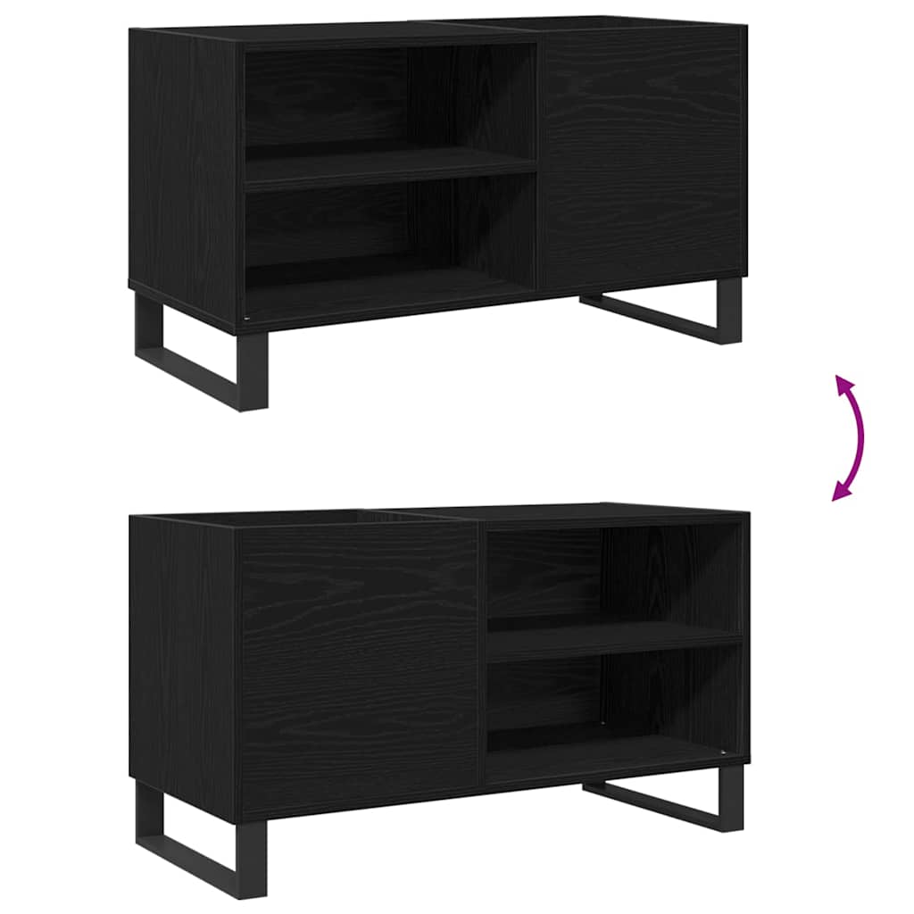vidaXL Szafka na płyty winylowe z półką Czarny Dąb 85 x 38 x 48 cm