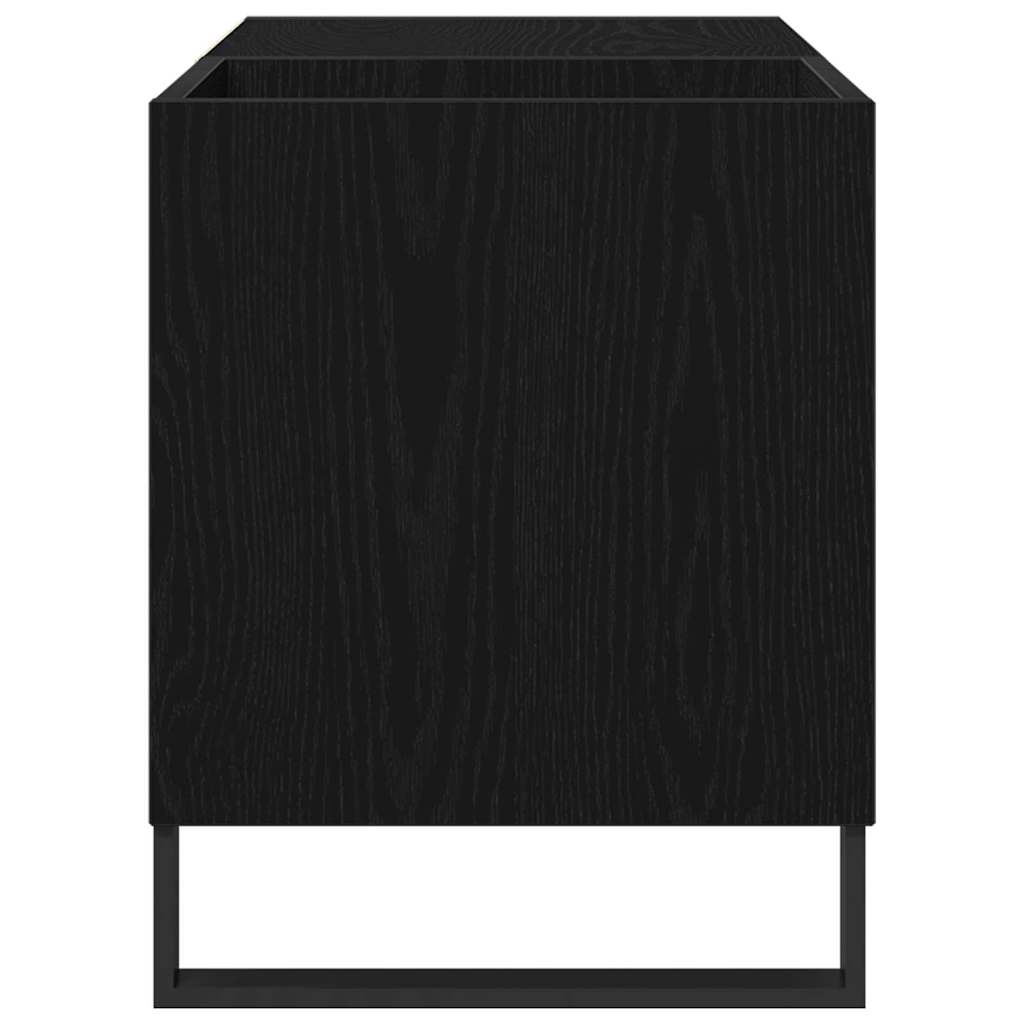 vidaXL Szafka na płyty winylowe z półką Czarny Dąb 85 x 38 x 48 cm