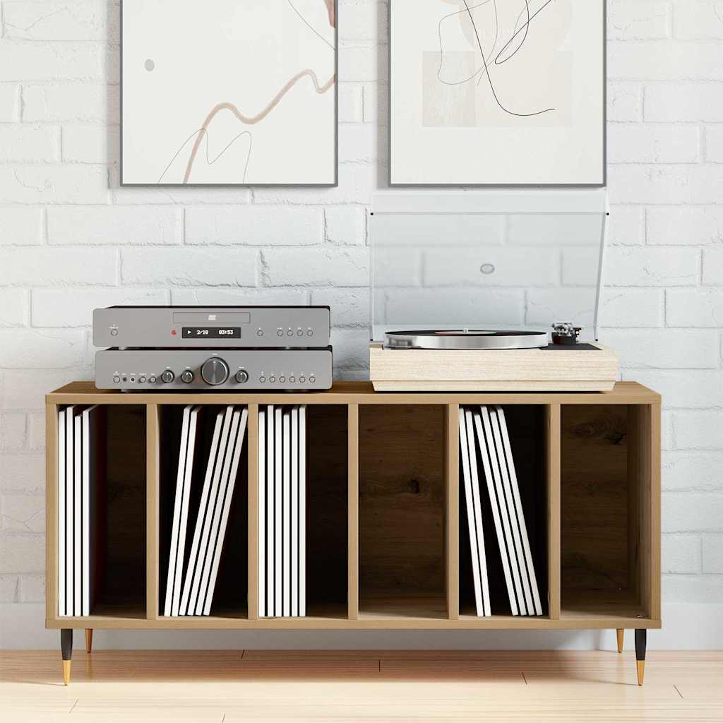 vidaXL Szafka na płyty winylowe z półką dąb artisan 100 x 38 x 48 cm