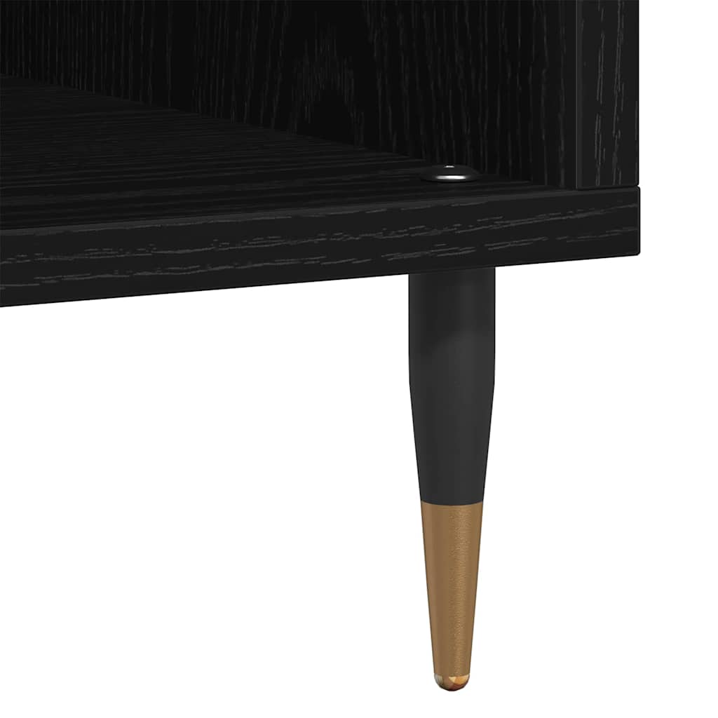 vidaXL Szafka na płyty winylowe z półką Czarny Dąb 100 x 38 x 48 cm