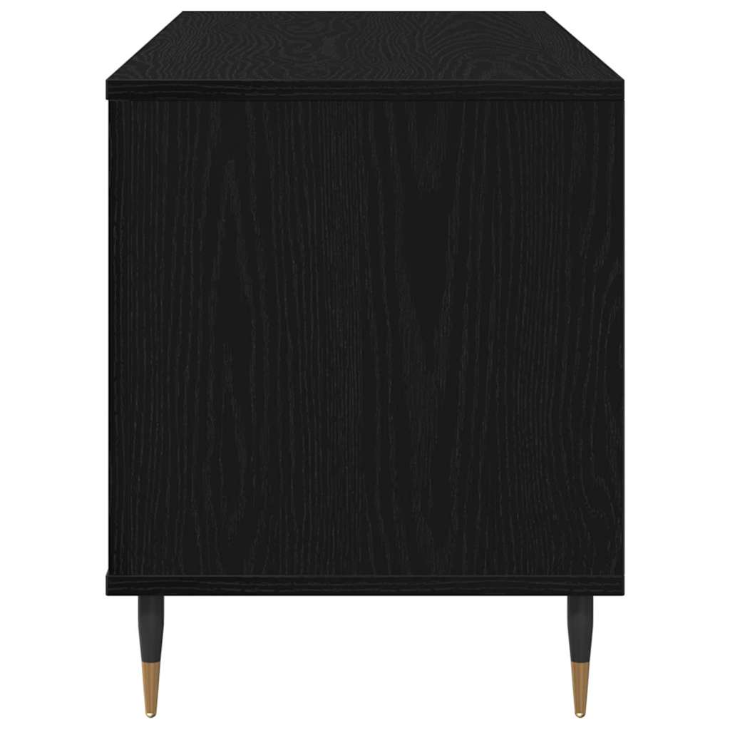 vidaXL Szafka na płyty winylowe z półką Czarny Dąb 100 x 38 x 48 cm