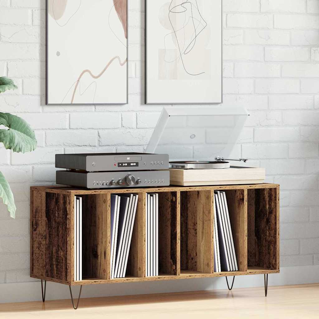vidaXL Szafka na płyty winylowe z półką Stare drewno 100 x 38 x 48 cm