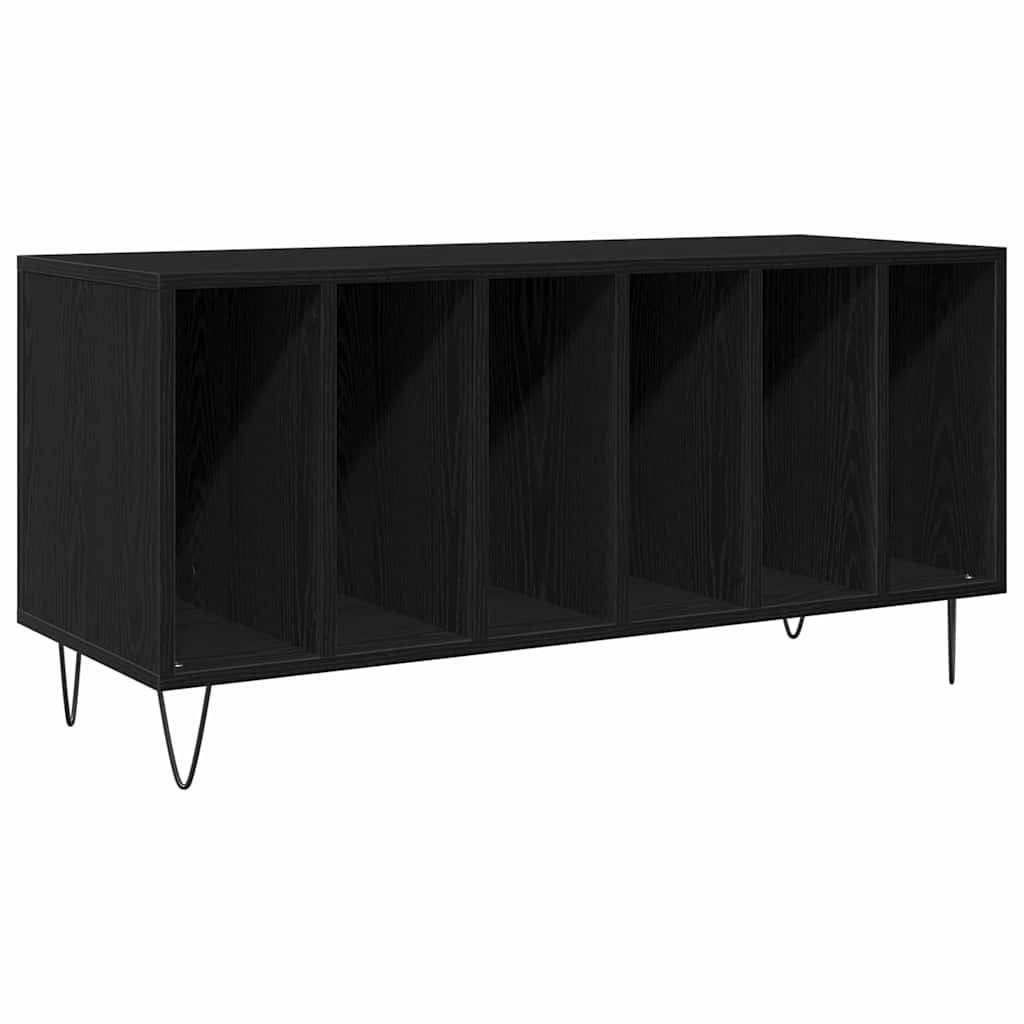 vidaXL Szafka na płyty winylowe z półką Czarny Dąb 100 x 38 x 48 cm
