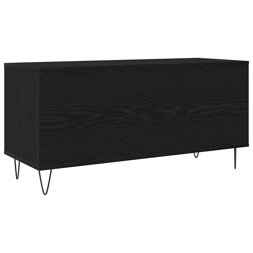 vidaXL Szafka na płyty winylowe z półką Czarny Dąb 100 x 38 x 48 cm