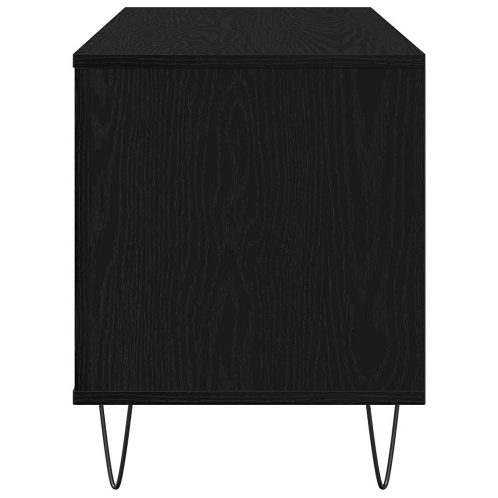 vidaXL Szafka na płyty winylowe z półką Czarny Dąb 100 x 38 x 48 cm