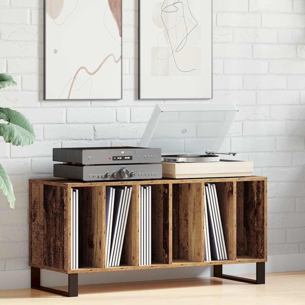 vidaXL Szafka na płyty winylowe z półką Stare drewno 100 x 38 x 48 cm