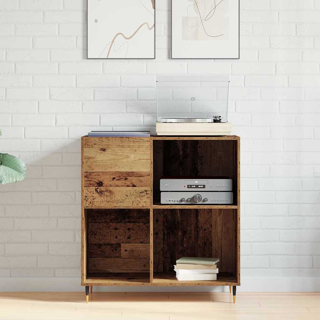 vidaXL Szafka na płyty winylowe z półką Stare drewno 85 x 38 x 89 cm