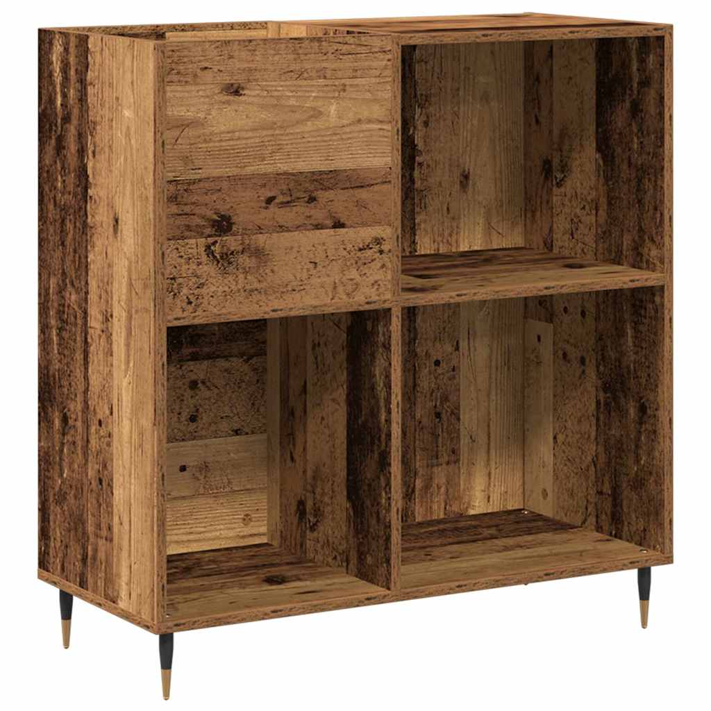 vidaXL Szafka na płyty winylowe z półką Stare drewno 85 x 38 x 89 cm