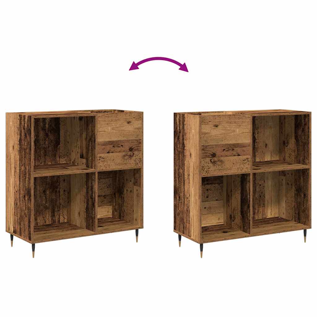 vidaXL Szafka na płyty winylowe z półką Stare drewno 85 x 38 x 89 cm
