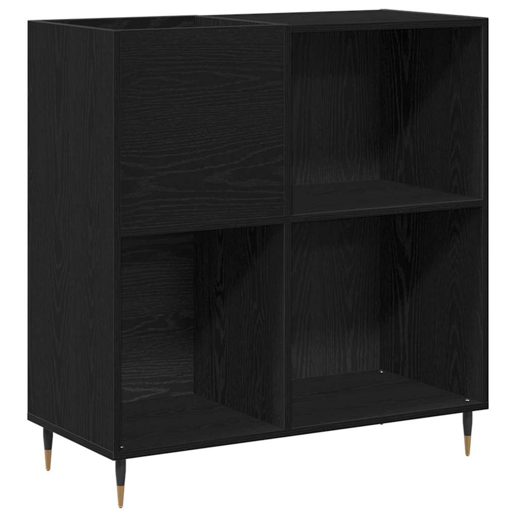 vidaXL Szafka na płyty winylowe z półką Czarny Dąb 85 x 38 x 89 cm