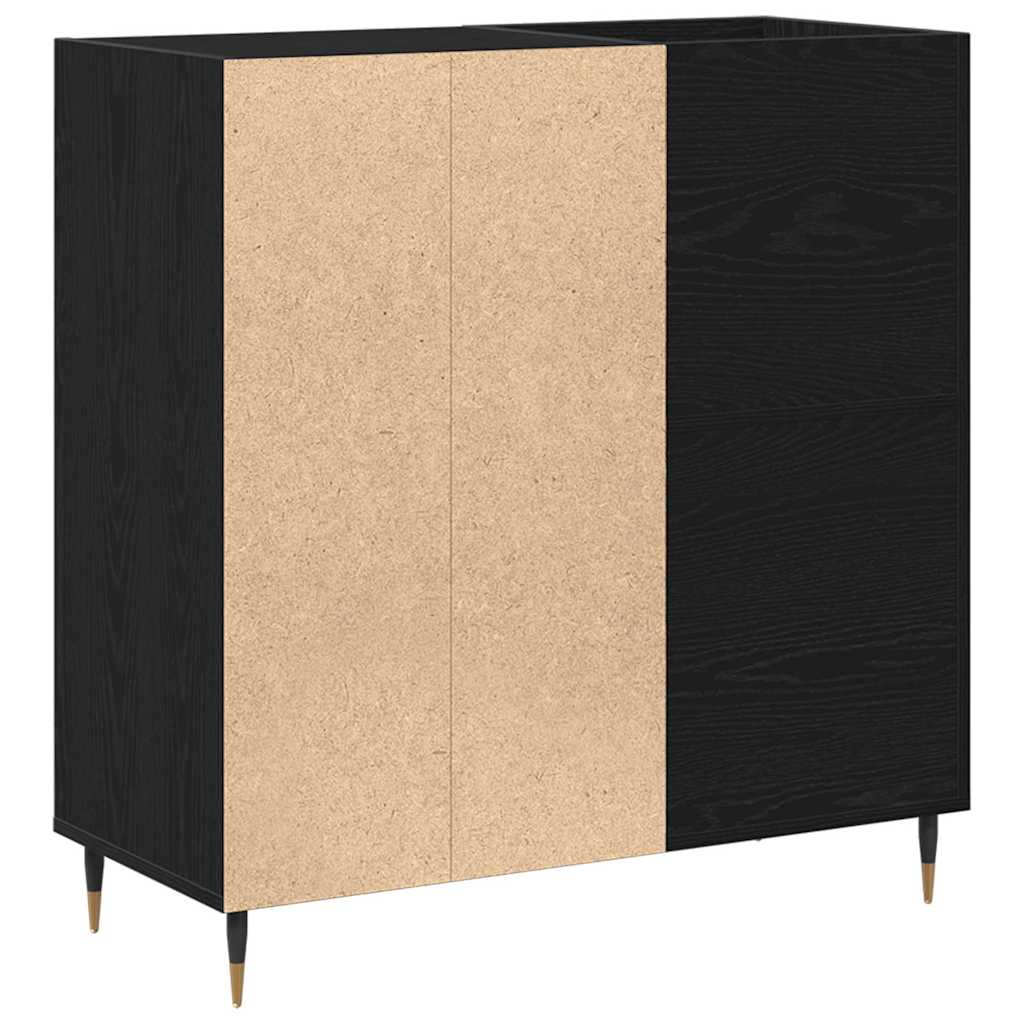 vidaXL Szafka na płyty winylowe z półką Czarny Dąb 85 x 38 x 89 cm