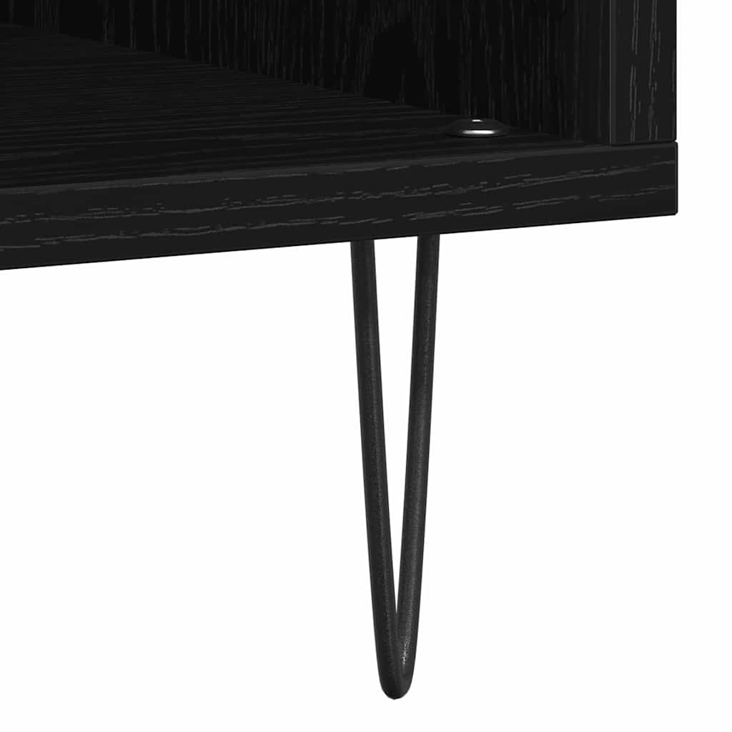 vidaXL Szafka na płyty winylowe z półką Czarny Dąb 85 x 38 x 89 cm