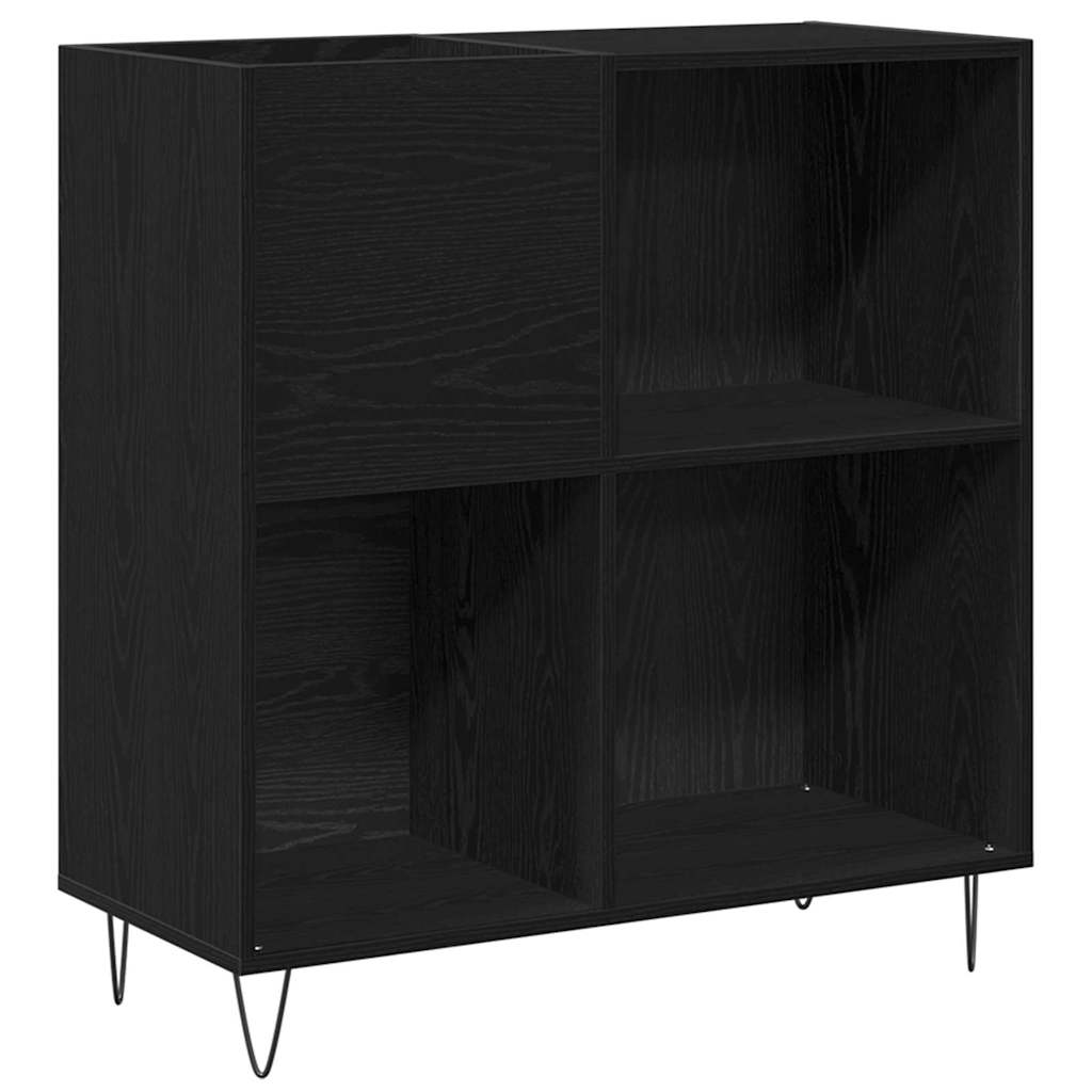 vidaXL Szafka na płyty winylowe z półką Czarny Dąb 85 x 38 x 89 cm