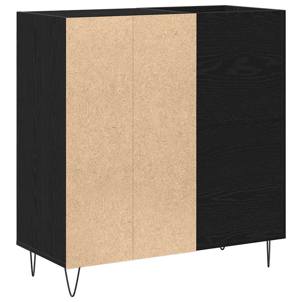 vidaXL Szafka na płyty winylowe z półką Czarny Dąb 85 x 38 x 89 cm