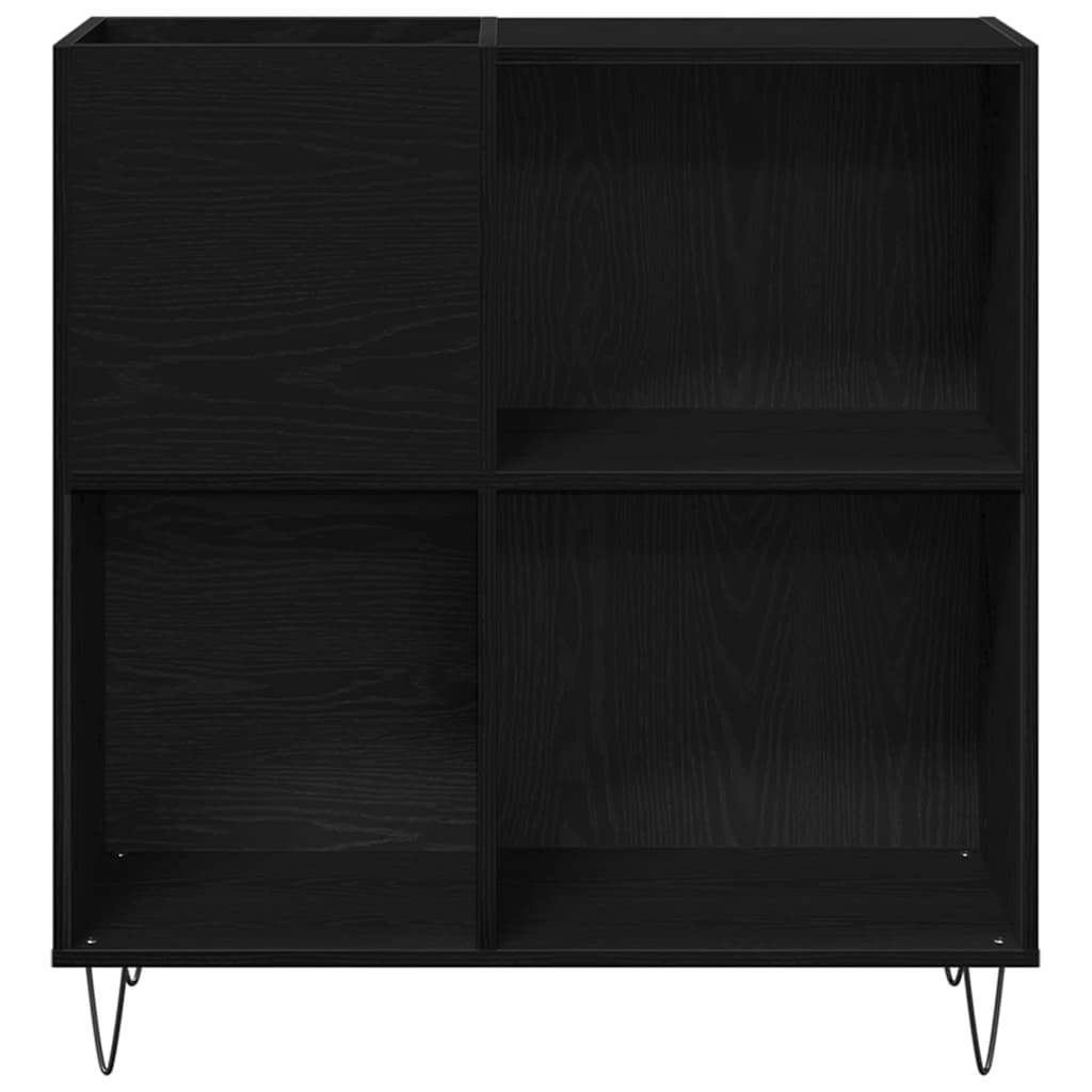 vidaXL Szafka na płyty winylowe z półką Czarny Dąb 85 x 38 x 89 cm