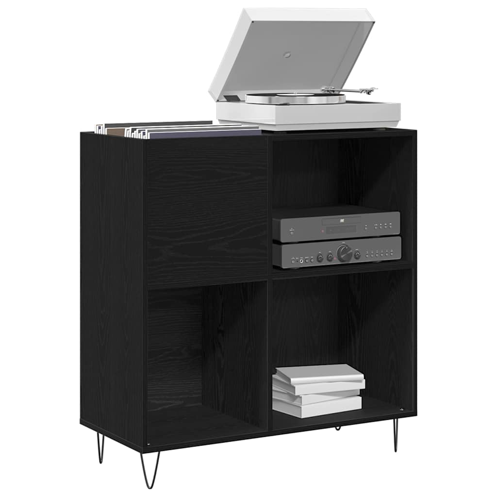 vidaXL Szafka na płyty winylowe z półką Czarny Dąb 85 x 38 x 89 cm